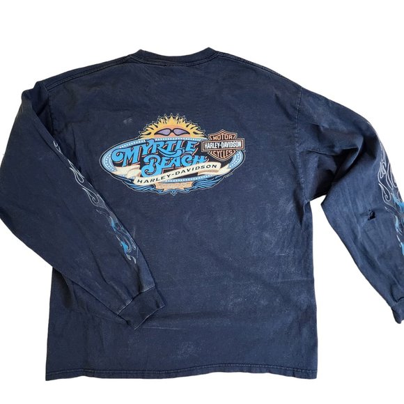 Harley Davidson Long Sleeve XL Myrtle Beach South Carolina Thrashed X Large Y2k - Picture 2 of 8